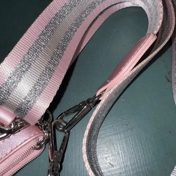 Save the Girls Chic Pink Textured Crossbody lanyard - Picture 6 of 8
